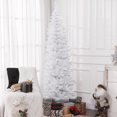 thumbnail image 2 of HOMCOM 7ft Tall Pencil Artificial Christmas Tree with Steel Base, White, 2 of 10