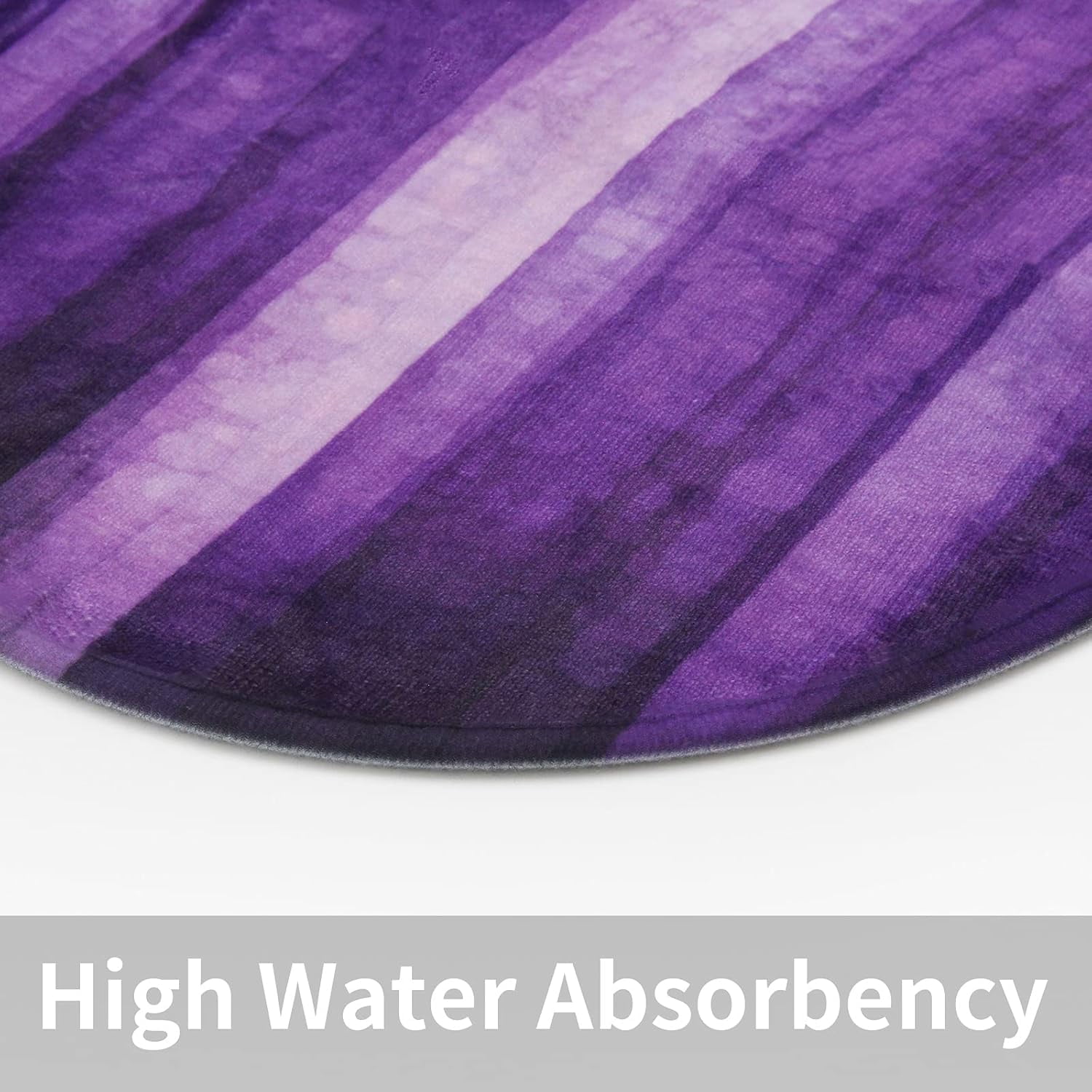4 Pcs Purple Shower Curtain Sets with Rugs, Neon Purple Bathroom Sets with Shower Curtain and Rugs and Accessories, Modern Dark Purple Stripe Bathroom Shower Curtain with Bath Mats