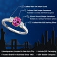 thumbnail image 2 of Gem Stone King 925 Silver and 10K Yellow Gold Pink Created Sapphire and White Moissanite Engagement Ring for Women | 1.22 Cttw | Oval 7X5MM | Gemstone September Birthstone | Size 5, 2 of 7