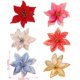thumbnail image 4 of Paquete de 6 flores artificiales de seda de Pascua navideñas con purpurina y clips para adornos de árbol de Navidad, coronas navideñas, guirnaldas y decoración navideña de Año Nuevo., 4 of 8
