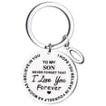 thumbnail image 1 of Llaveros para mujer, llavero de billetera, llavero de auto, llavero DIY para mi hijo, llavero de acero inoxidable con apellido de 26 letras, 2,5 cm, decoraciones de moda, 1 of 4