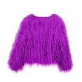 thumbnail image 4 of Hueook Faux Fur Vest Women Winter Solid Color Casual Extended Warm Jacket Purple XL, 4 of 6