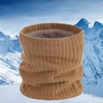 thumbnail image 2 of Splozh Winter Ski Neck Warmer Scarf Winter Double Layer Neck Warmer Knit Fleece Lined Circle Loop Scarves Gifts Khaki,One Size, 2 of 4