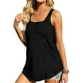 thumbnail image 4 of Tank Tops for Women Square Neck Sleeveless Vest Shirts Solid Color Casual Loose Comfy Summer Basic Blouses Tee, 4 of 8