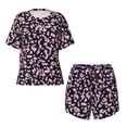 thumbnail image 4 of Naloa Flower Women's Short-Sleeved Pajama Set, Loungewear, Summer pajamas, Breathable Cozy - Large, 4 of 9