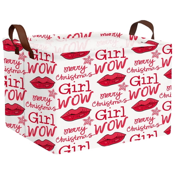 BOOHIT Valentines Day Basket Empty Heart Gifts Basket Kid Storage Bins Decor(Lips Snowflakes)