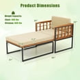 thumbnail image 3 of Costway 1 PCS Outdoor Furniture Set Patio Acacia Wood Armchair with Long Ottoman Cozy Seat, 3 of 10