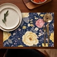 thumbnail image 4 of Pioneer Flower Floral Print Pattern Summer Placemats Table Placemats Set Of 6-Linen Kitchen Washable Placemats Table Mats 12x18 Inch Non-Slip Heat Resistant, 4 of 5