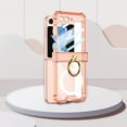 thumbnail image 2 of TPU+PC Material Phone Case For Samsung Z Flip5 With Cushion And Rotating Ring Stand Transparent Design, 2 of 6