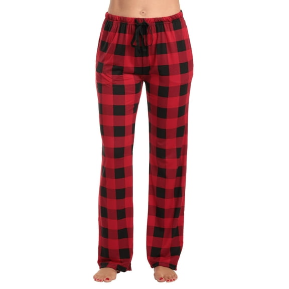 Just Love Women's Pajama Pants 7019-NVY-XS (Buffalo Plaid - Red, X-Small)