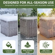 Dextrus 200 Gallon XL Resin Deck Box, Light Brown Waterproof Outdoor Storage Box, Lockable Container with 3-Person Bench Seating, Perfect for Patio Cushions, Garden Tools and Pool Supplies