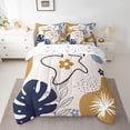 thumbnail image 2 of jejeloiu Tropical Botanical Monstera 7-Piece Twin Bedding Sets,Rustic Plant Leaves Bedding Comforter Set,Brown Blue Lightpink Sheet Sets For Girls Kids,Microfiber Bedroom Decor Reversible, 2 of 8