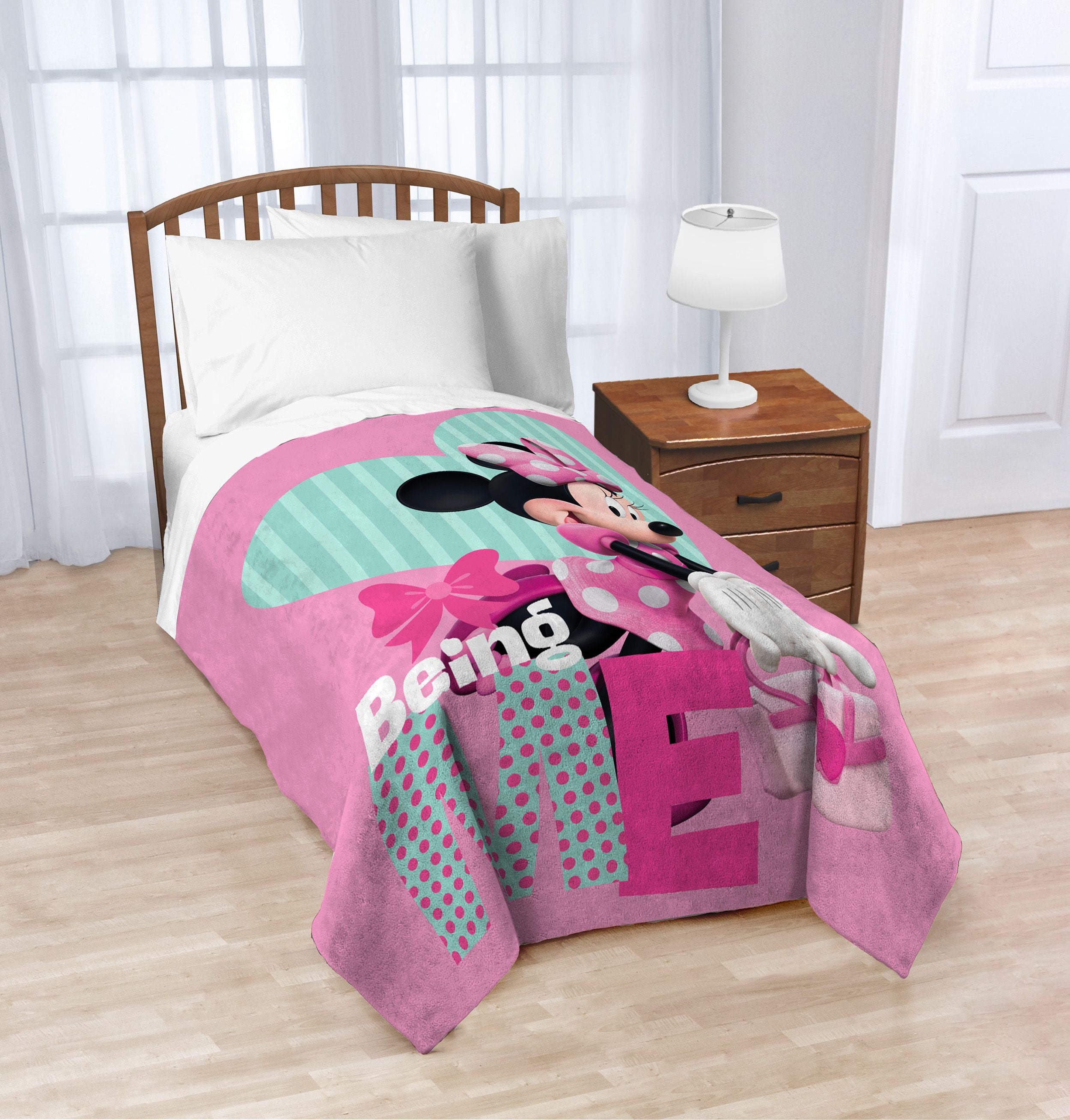 Disney Minnie Mouse Pink 62′ x 90′ Plush Fleece TwinSized Microfiber