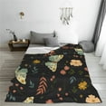 thumbnail image 2 of LNWH Moths Leaves Seamless Floral Pattern Throw Blanket, Flannel Sofa Blankets for All Seasons, 50"x40", 2 of 8