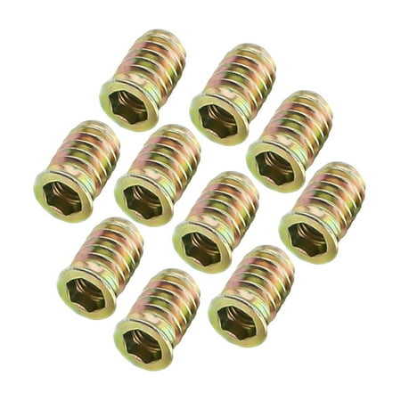 

10Pcs Wood Insert Interface Screws Socket Nuts Furniture Fasteners M6*15