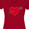 thumbnail image 4 of Inktastic Valentines Day Heart Arrow Women's V-Neck T-Shirt, 4 of 5