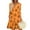 Orange, variant on WTOBBY Women's Fashionable V-Neck Halloween Printed Dress with Button Detail and 3/4 Sleeve Pockets - Stylish and Functional Dress for Women,Black L