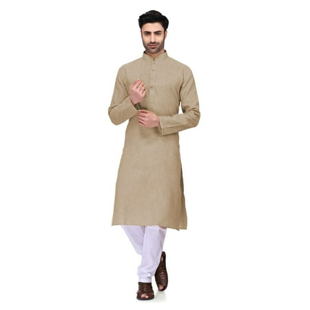 ELINA FASHION Men's Cotton Kurta Pajama Set Tunic Indian Traditional Wear