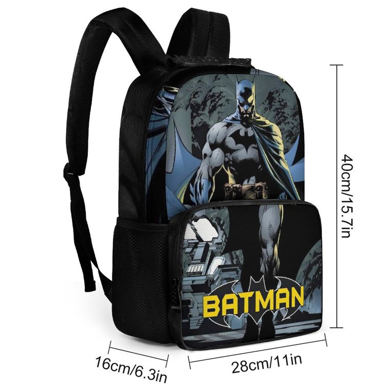 Stylish Batman Black Backpack DC Batman 16-inch Backpack the Dark Knight School Book Bag  main image 4