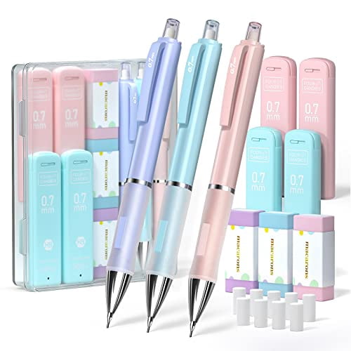 Four Candies Pastel Mechanical Pencil Set 3PCS 0.7mm Mechanical