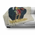 thumbnail image 3 of Music Soft Flannel Fleece Blanket, Cheerful Poor Peasant with Plaid Shirt and Patched Pants Playing Accordion in Night, Cozy Plush for Indoor and Outdoor Use, 50" x 70", Multicolor, by Ambesonne, 3 of 6