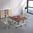 thumbnail image 2 of Conference Table with Wheels, Flip Top Rolling Training Table for Office & Meeting Room, Space-Saving Design, Multiple Sizes & Packs, 2 of 7