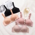 thumbnail image 4 of Fesfesfes Bras for Women Solid Color Mesh Lace Patchwork Bras No Underwire Side Stowed Bras Zircon Metal Pendant Gather Push Up Bras Underwear, 4 of 6