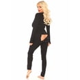 thumbnail image 4 of Leg Avenue Women's Cozy Brushed Rib Long Johns With Cheeky Snap Closure Back Flap, 4 of 5