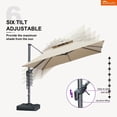 thumbnail image 3 of PURPLE LEAF Sunbrella Cantilever Umbrella 10' X 13' Outdoor Patio Rectangular Double Top Large Heavy Duty 360° Rotation Offset Umbrella for Outside Deck Backyard Garden Pool Spectrum Sand, 3 of 10