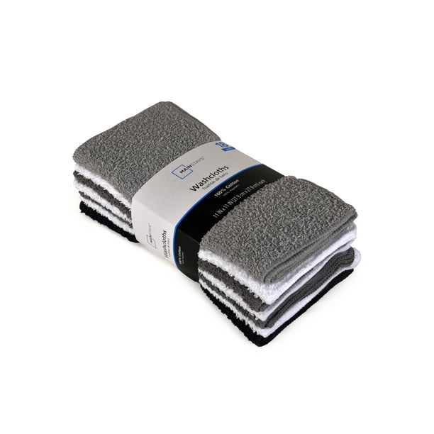 Mainstays 18 Pack Washcloth Bundle Grey Multi