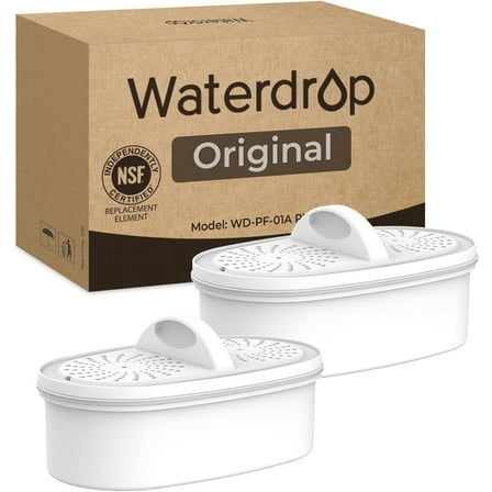Waterdrop Replacement Filters for All Waterdrop Pitcher Filtration System, Reduces PFAS, PFOA/PFOS, Chlorine, Last Up to 3 Months or 200 Gallons, 2 Packs，WD-PF-01A Plus, NSF Certified