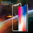 thumbnail image 2 of iPhone XS/X - Coiled USB Cable w Tempered Glass Screen Protector - Charger Cord Power Sync Wire Black, 5D Touch Curved Edge Full Cover Bubble Free Case Friendly 9H Hardness, 2 of 9