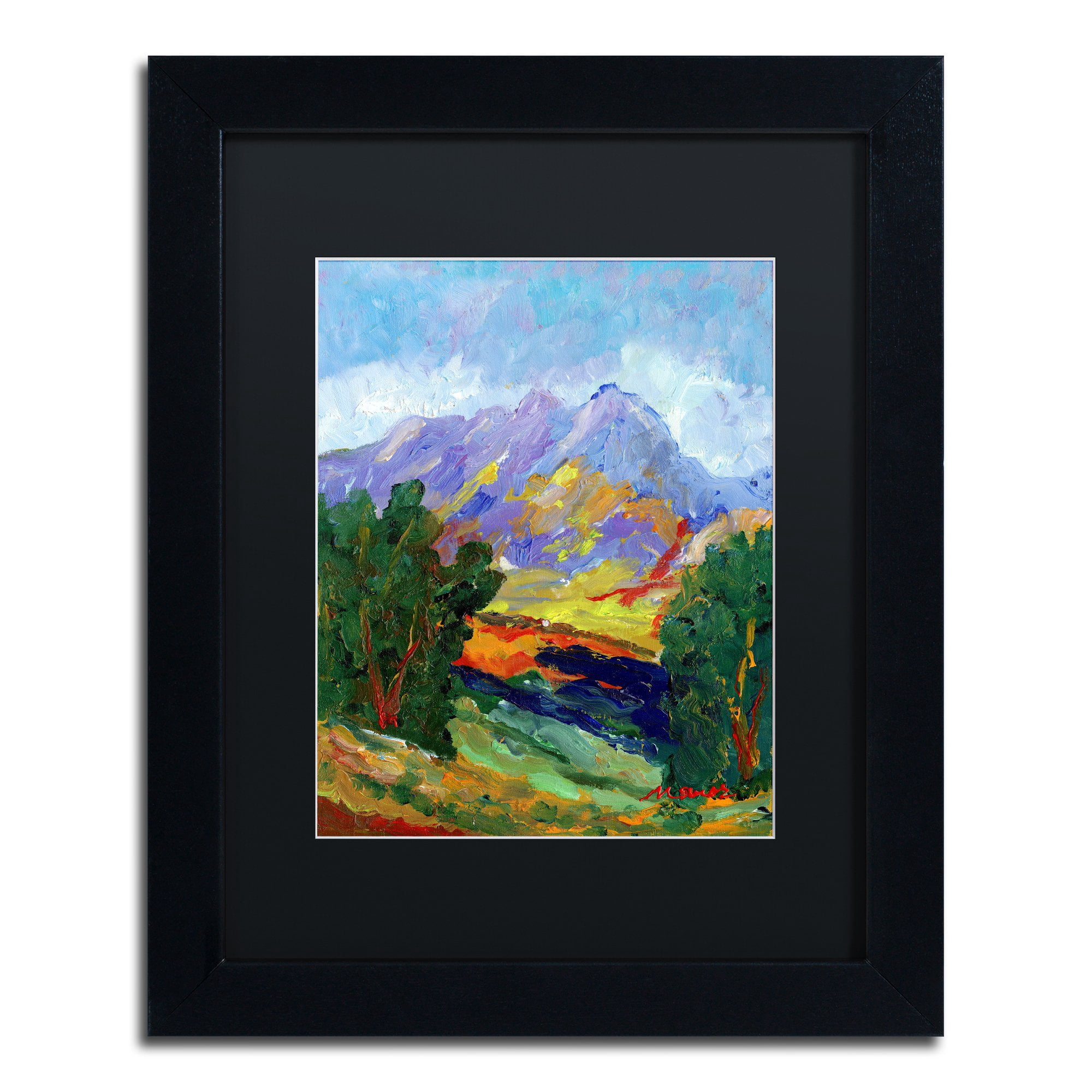 Trademark Fine Art "Autumn Amber California North" Canvas Art by Manor Shadian Black Matte, Black Frame