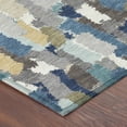 thumbnail image 3 of Addison Rugs Chantille Indoor/Outdoor Transitional Stripes Teal Machine Washable Round Rug, 8' x 8', 3 of 8
