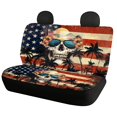 thumbnail image 5 of CHAQLIN American Flag Skull Theme Bench Seat Covers for SUV, 2 Pcs Dustproof Universal Car Seat Covers Non-Slip Stretch Rear Bench Seat Covers, 5 of 6
