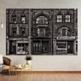 thumbnail image 4 of "Historic Brownstone Trio" Buildings Frameless Reverse Printed Tempered Art Glass Wall Art, 4 of 9