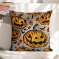 thumbnail image 6 of pumpkins Halloween decorations spooky Linen toss pillowcase decoration pillowcase gifting preferred 20x20 inch cushion cover 2 sets sofa pillowcase sofa bedroom living room car, 6 of 8