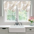 thumbnail image 5 of Brown Ferns Tie Up Curtains for Kitchen Windows,Adjustable Rod Pocket Valance 54 Inch Long, Spring Summer Botanical Leaves Window Treatment Balloon Roman Blind Shade, 42" x 54", 5 of 9