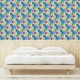 thumbnail image 3 of Ambesonne Abstract Peel & Stick Wallpaper for Home, Female Floral Abstract, 13"x36", Pink Deep Sky Blue Yellow, 3 of 5