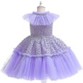 thumbnail image 4 of Vestido de lentejuelas para niñas Vestidos de princesa Vestido de tutú de encaje para niños-n, 4 of 5