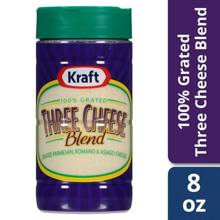 (2 Pack) Kraft 100% Grated Three Cheese Blend Shaker, 8 oz