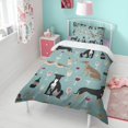 thumbnail image 4 of Dogs with Wine and Glasses Duvet Cover and Pillowcase Set for Single Bedding, Bedroom Accessories for Kids Teens, 4 of 5