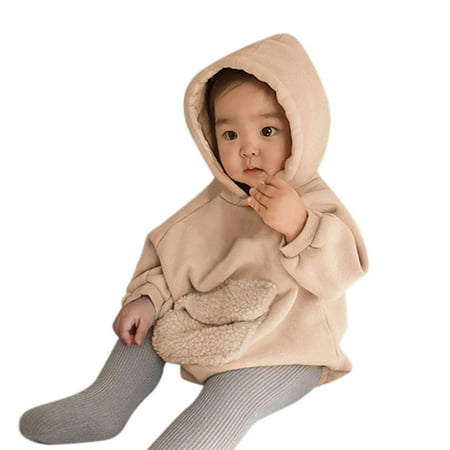 

Toddler Outfit Sets Summer Baby Girls Boys Spring Winter Patchwork Thickened Hooded Long Sleeve Pants Coat Jacket Kids Clothes Suit
