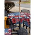 thumbnail image 5 of Outdoor Tablecloth with Umbrella Hole for Patio/Picnic/Party/Camping, 4th of July Floral Waterproof Table Cloth Square Cover Washable, Blue Red Poppy Patriotic Rustic (54"x 54"), 5 of 8