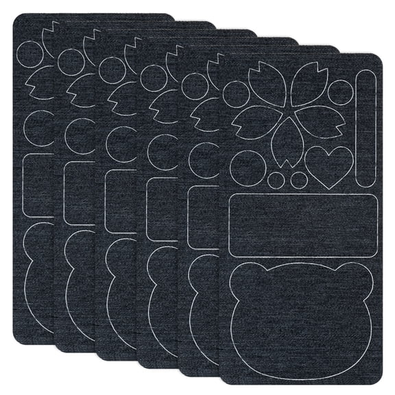 Uxcell 3-Pack Polyester Repair Patches, 7.9 x 3.9" Self-Adhesive Fabric Repair Patches for Sofas, Denim Black