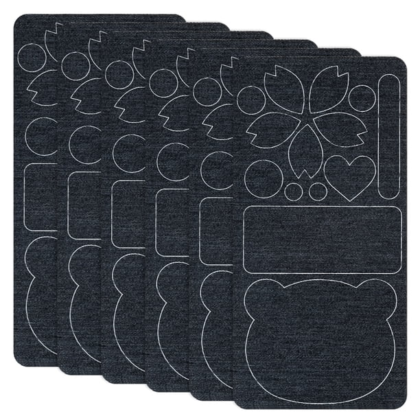 Uxcell 3-Pack Parches de Reparación de Poliéster, 7.9 x 3.9" Parches de Reparación de Tela Autoadhesivos para Sofás, Negro Mezclilla