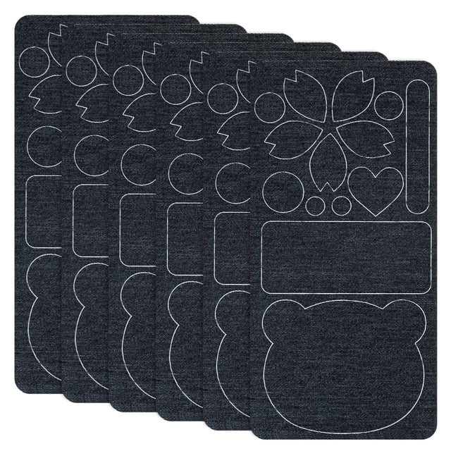 Uxcell 3-Pack Parches de Reparación de Poliéster, 7.9 x 3.9" Parches de Reparación de Tela Autoadhesivos para Sofás, Negro Mezclilla