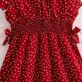 thumbnail image 6 of ZHUASHUM Kid Dress For Girl Cute Summer Solid Color Sleeveless Dot Prints V Neck Elegsnce Dance Party Dresses Clothes,11-12 Years Red, 6 of 6