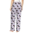 thumbnail image 3 of Uemuo Dachshund Dog Puppy Pattern Women's Wide Leg Palazzo Lounge Pants with Pockets Light Weight Loose Comfy Casual Pajama Pants-X-Large, 3 of 9