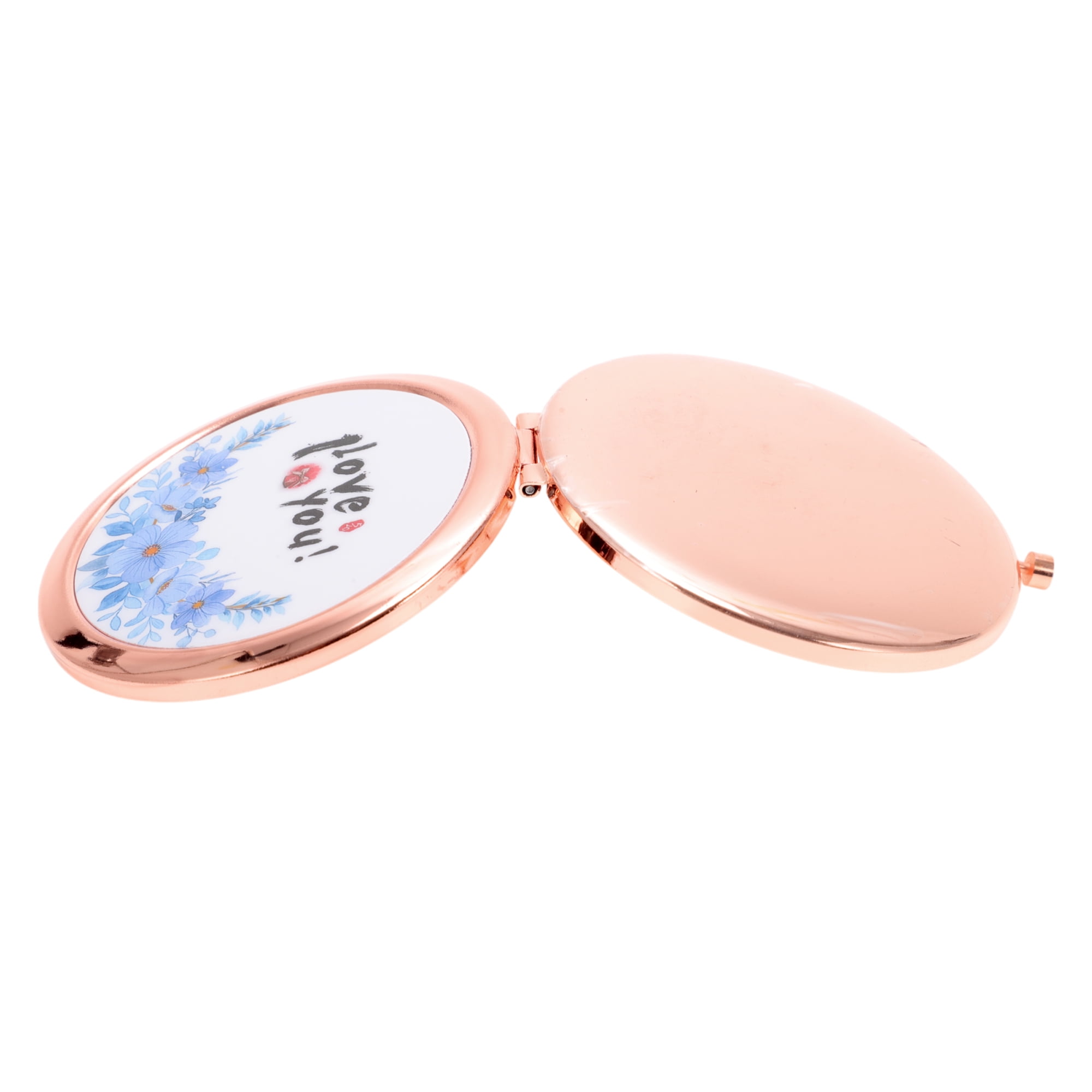 Unique Bargains Makeup Mirror for Travel and Home Rose Gold Tone 2.76"x 2.76"x 0.39"